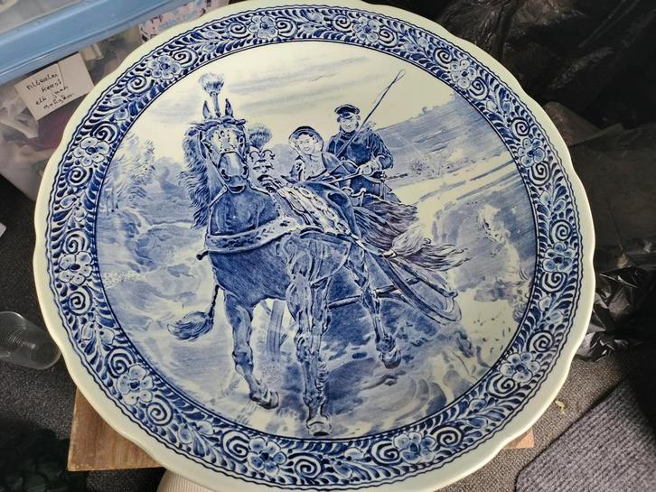 Delfts Blauw Wandbord - Boch Royal Sphinx, Antiek en Kunst, Antiek | Wandborden en Tegels, Ophalen of Verzenden