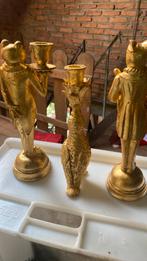 Antieke Gouden Kandelaar Figuur, Antiek en Kunst, Ophalen of Verzenden, Goud