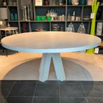 Eetkamertafel Puck Rond Wit Massief Hout 180 cm, Ophalen, 150 tot 200 cm, Nieuw, Vijf personen of meer