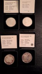 Vier keer zilveren 50 gulden munt. 1990, 1991, 1994 en 1995, Zilver, Ophalen of Verzenden, 50 gulden, Koningin Beatrix