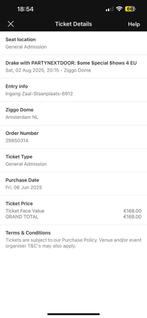 Drake ticket 1 persoon, Eén persoon, Augustus