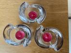 3 kristallen waxinelichthouders type Amalfi RCR Cristal It, Overige materialen, Ophalen of Verzenden, Zo goed als nieuw, Kandelaar