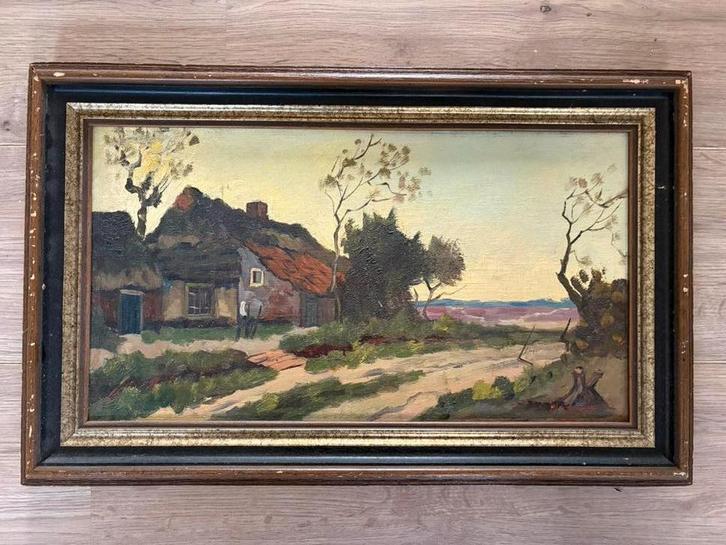 Schilderij boerderijtje M Ottee, Arnout van Gilst, Antiek en Kunst, Kunst | Schilderijen | Klassiek, Ophalen