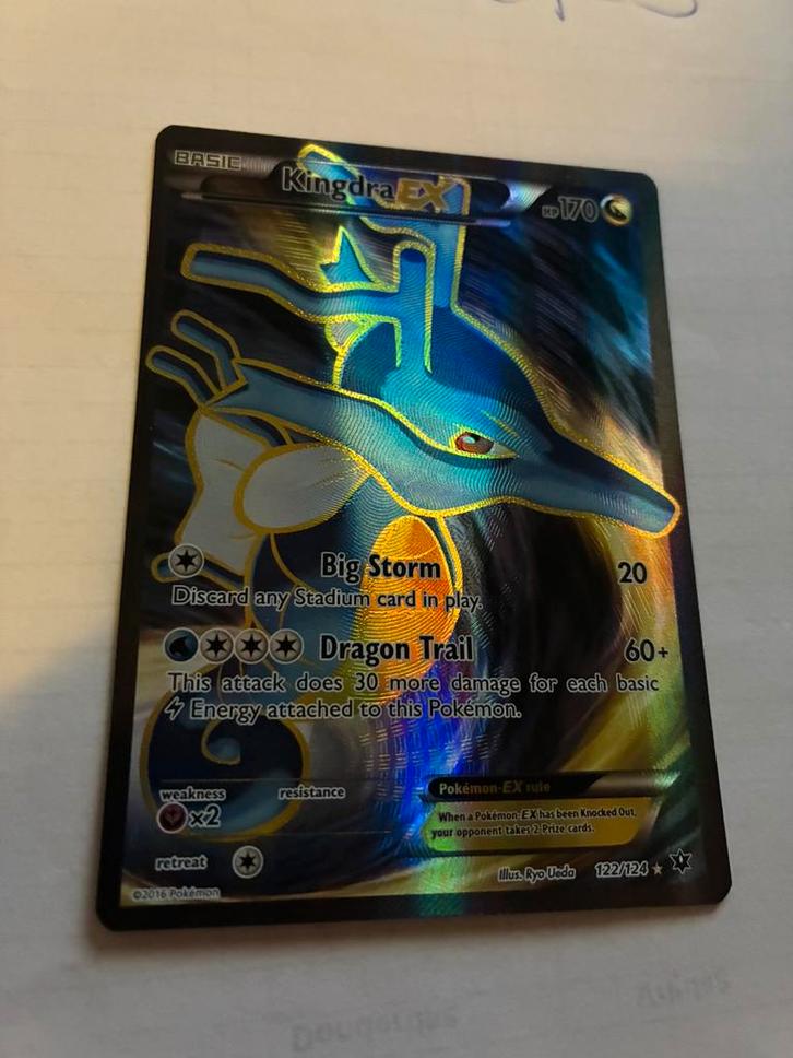 Kingdra EX Ful Art XY Fates Collide 122/124 EXC, Hobby en Vrije tijd, Verzamelkaartspellen | Pokémon, Zo goed als nieuw, Losse kaart