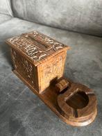 Antieke Houten Sigaretten Dispenser Indonesie., Verzamelen, Rookartikelen, Aanstekers en Luciferdoosjes, Ophalen of Verzenden