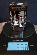 Cloisonné Theebus met Oosterse Voorstelling, Ophalen of Verzenden