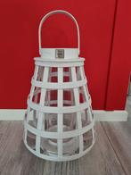 Riviera Maison grote witte houten lantaarn kandelaar, Ophalen of Verzenden, Zo goed als nieuw, Wit, Hout