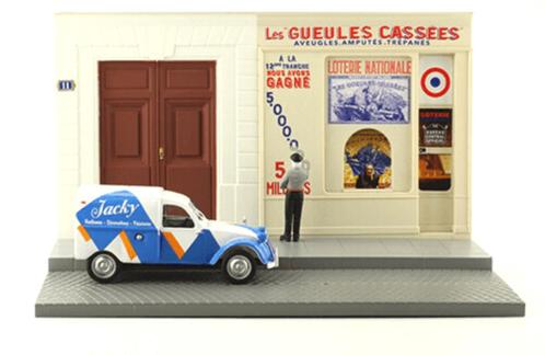 Citroen 2CV AZU reclameschilder met straatdecor Altaya 1:43, Hobby en Vrije tijd, Modelauto's | 1:43, Nieuw, Auto, Overige merken