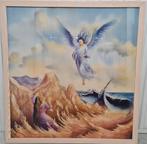 Batik van Reddende Engel - 100x98cm achter glas, Antiek en Kunst, Ophalen