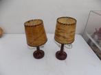 Tafellampjes jaren 70 bruin kunststof kwaliteit retro  Set, Ophalen of Verzenden, Gebruikt, Kunststof, Minder dan 50 cm