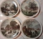 4 leuke porseleine kerstbordjes 17cm diameter, Ophalen of Verzenden, Zo goed als nieuw