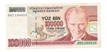 Turkije 100.000 Lirasi 1970 beschikbaar voor biedingen
