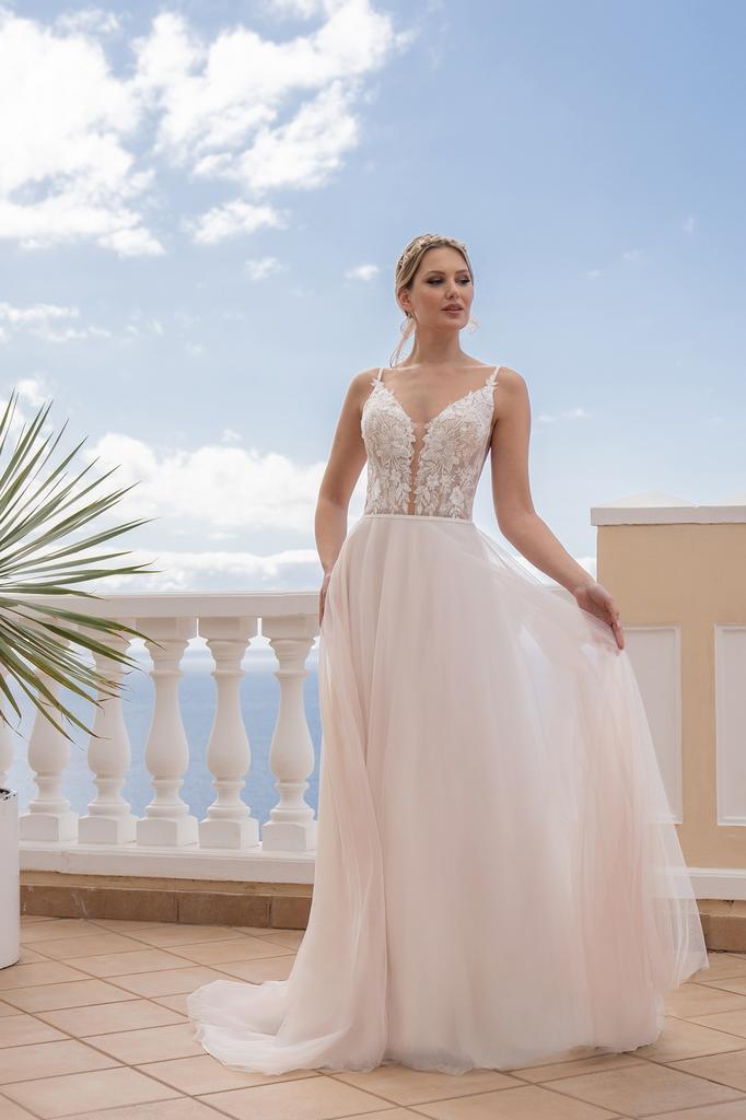 Trouwjurk blush 38/40, Kleding | Dames, Trouwkleding en Trouwaccessoires, Zo goed als nieuw, Trouwjurk, Wit, Ophalen of Verzenden