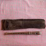 Houten blokfluit met leren etui en wisser, Ophalen of Verzenden