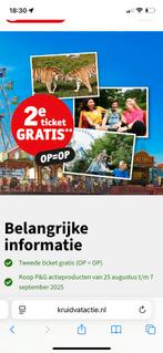 3x 2e kaartje gratis diverse pretparken, Tickets en Kaartjes, Drie personen of meer