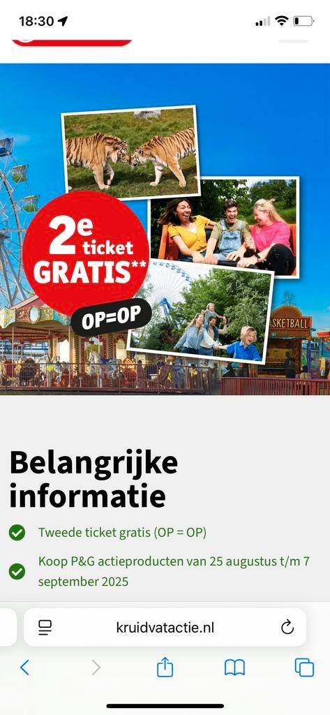 3x 2e kaartje gratis diverse pretparken, Tickets en Kaartjes, Evenementen en Festivals, Drie personen of meer