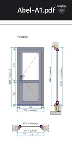NIEUW Kunststof kozijn Enkele Deur met Glas en Borstwering, 80 tot 100 cm, Nieuw, Ophalen of Verzenden, 200 tot 215 cm