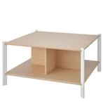 Ikea Jättesta salontafel - wit frame, bamboe blad, Vierkant, Zo goed als nieuw, Metaal, Minder dan 50 cm