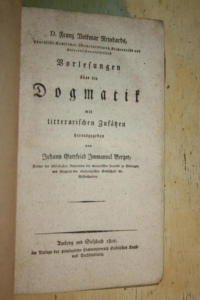 Vorlesungen uber die Dogmatik Reinhards filosofie Luther, Ophalen of Verzenden