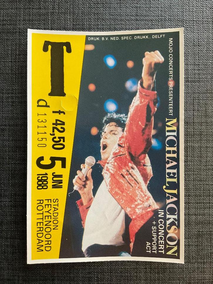 Oud Concert Kaartje MICHAEL JACKSON 5 Juni 1988, Tickets en Kaartjes, Concerten | Pop, Eén persoon, Juni