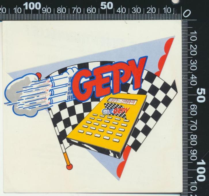 Sticker: Gepy - Rekenmachine (2), Verzamelen, Stickers, Zo goed als nieuw, Bedrijf of Vereniging, Ophalen of Verzenden