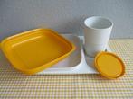 Vintage Tupperware Setje Beker en Bord Retro, Huis en Inrichting, Keuken | Tupperware, Ophalen of Verzenden, Gebruikt, Geel, Overige typen