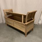 Kist Bankje met klep - massief teak - 141 cm breed-TTM Wonen, Huis en Inrichting, 100 tot 150 cm, Www.ttmwonen.nl, Www.ttmwonen.nl