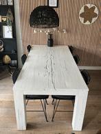 Erg mooie zware wit houten tafel 1.00/2.20, Huis en Inrichting, Ophalen, 100 tot 150 cm, 200 cm of meer, Zo goed als nieuw