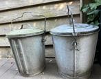 *** 2 stuks zinken vuilnisbakken ***, Ophalen, Gebruikt, Overige materialen, 50 tot 75 cm