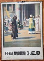 Schoolplaat "Jeremias aangeklaagd en losgelaten", Antiek en Kunst, Antiek | Schoolplaten, Ophalen, Geschiedenis