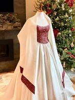 Trouwjurk Maggie Sottero Couture ivoor/bordeaux mt. 44, Trouwjurk, Wit, Maggie Sottero, Ophalen of Verzenden