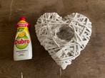 mooie rieten decoratie krans hartvormige plantenbak, Ophalen of Verzenden, Zo goed als nieuw