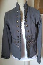 SUPER TRENDY grijs jasje met bronzen knopen mt. S - nieuw, Nieuw, Ophalen of Verzenden, Jasje, Maat 36 (S)