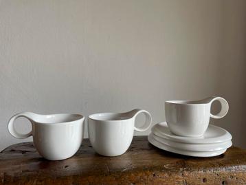 3 witte espresso Deagourmet kop en schotels beschikbaar voor biedingen