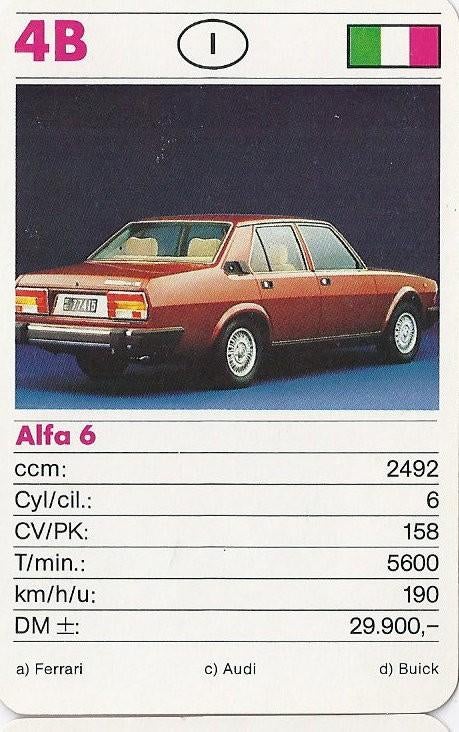Kw1210 autokaartje alfa 6 (4b), Verzenden, Zo goed als nieuw, Auto's