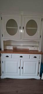 Witte buffetkast met glazen deuren, Ophalen, Gebruikt, 25 tot 50 cm, 200 cm of meer
