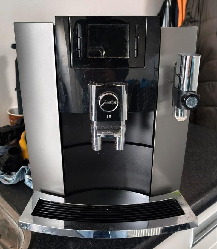 Jura E8 Dark Inox Koffiemachine, Witgoed en Apparatuur, Koffiezetapparaten, Koffiebonen, Koffiemachine, Ophalen of Verzenden
