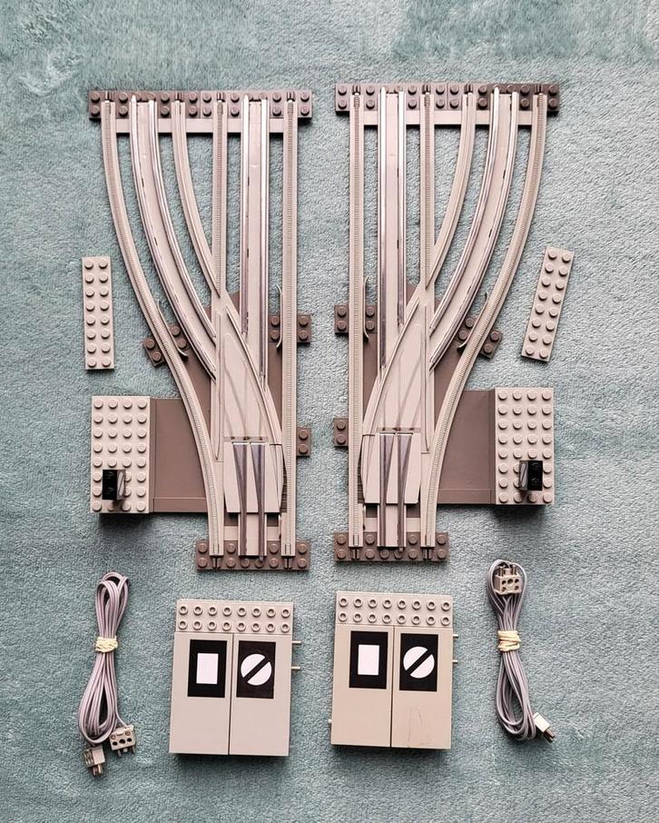 Lego trein 12 Volt grijze rail (electrische) wissels., Kinderen en Baby's, Speelgoed | Duplo en Lego, Gebruikt, Lego, Complete set