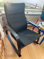 Schommelstoel Ikea poäng, zwart, Huis en Inrichting, Fauteuils, Ophalen, Zo goed als nieuw