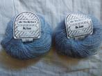 De Wollebol Kim 2 Bolletjes grijs/blauw haak of breigaren, Verzenden, Zo goed als nieuw, Breien of Haken, Wol of Garen