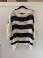 Broadway crocket gestreept gehaakt trui shirt mt L, Kleding | Dames, Ophalen of Verzenden, Zo goed als nieuw, Maat 42/44 (L), Wit