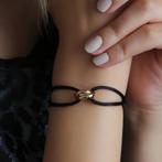 Zwart satijn verstelbare armband infinity eenheid, Sieraden, Tassen en Uiterlijk, Armbanden, Nieuw, Overige materialen, Ophalen of Verzenden