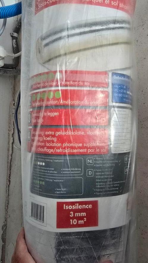 Isosilence 11 dB ondervloer 3mm 10m2 (2 rollen), Huis en Inrichting, Stoffering | Vloerbedekking, Nieuw, Laminaat, Ophalen