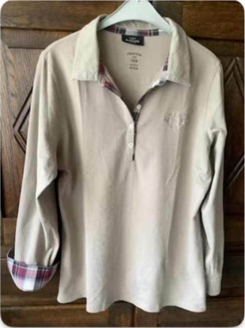 Beige top, shirt, longsleeve geruit; 48 / 50; Gina Benotti, Kleding | Dames, Grote Maten, Zo goed als nieuw, Shirt of Top, Beige