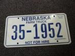 Kentekenplaat licenseplate Nebraska Farm Truck USA, Verzenden, Gebruikt, Auto's