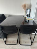 Eettafel incl 4 stoelen, Huis en Inrichting, Ophalen, Gebruikt, Glas, Vier personen