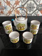 Vintage Theeservies met Fruitmotief, Gebruikt, Ophalen of Verzenden, Overige stijlen, Aardewerk