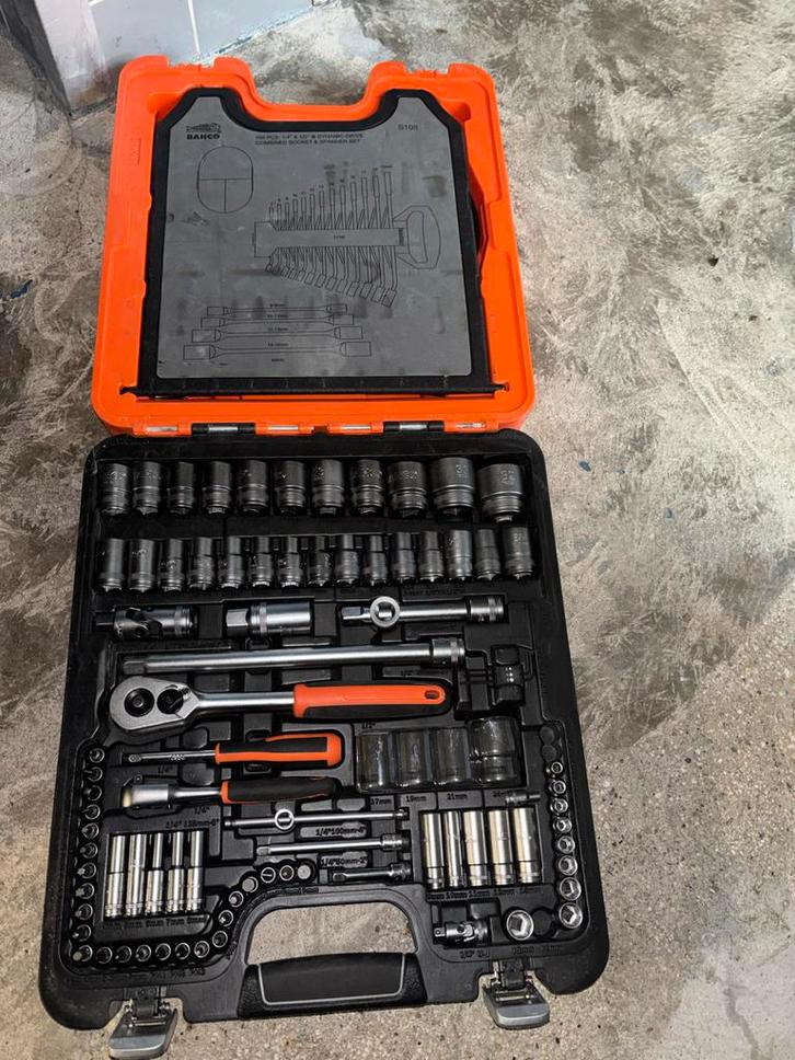 Bahco Steeksleutelset S108 - 1/4 & 1/2 inch, Doe-het-zelf en Verbouw, Gereedschapskisten, Gebruikt, Gevuld, Ophalen of Verzenden