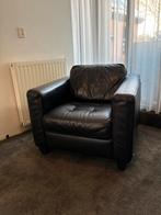 Zwarte Natuzzi leren fauteuil, Ophalen, Gebruikt, Leer, 75 tot 100 cm
