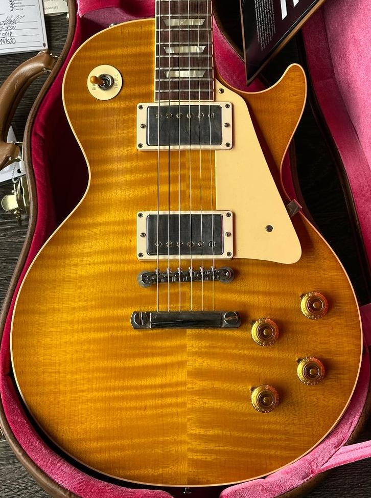 2024 Gibson Les Paul 1959 Historic Reissue VOS Lemon, Muziek en Instrumenten, Snaarinstrumenten | Gitaren | Elektrisch, Zo goed als nieuw
